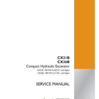 Case Cx31b ,Cx36b Hydraulic Excavator Service Manual