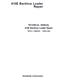 John Deere 410E Backhoe Loader Technical Manual