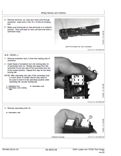 John Deere 624H Loader and TC62H Tool Carrier Repair Technical Manual