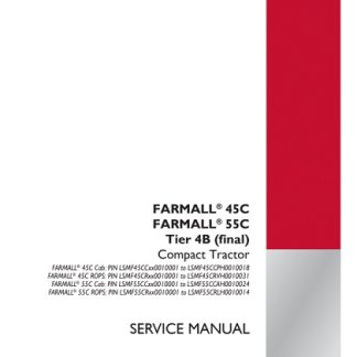 Case IH FARMALL 45C,55C Tier 4B (final) Compact Tractor Service Manual