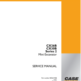 Case CX26B, CX30B Series 2 Mini Excavator Service Manual