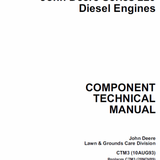 John Deere 220 Series Diesel Engines Component Technical Manual