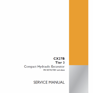 Case CX27B Tier 3 Compact Hydraulic Excavator Service Manual