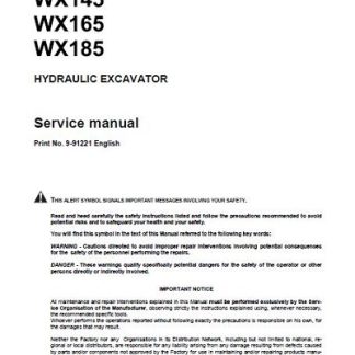 Case Excavators WX145, WX165, WX185 Service Manual