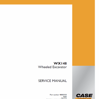 Case WX148 Wheeled Excavator Service Manual