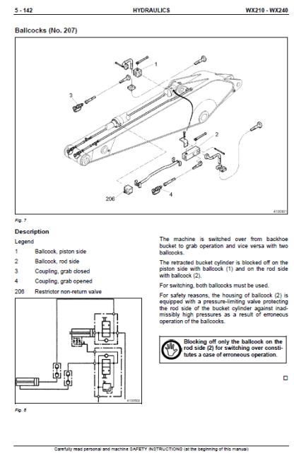 Case WX210,WX240 Excavator Service Manual