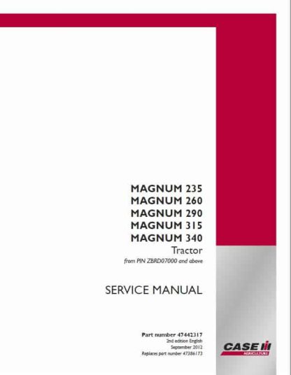 Case IH Magnum 235 260 290 315 340 Tractor Service Manual