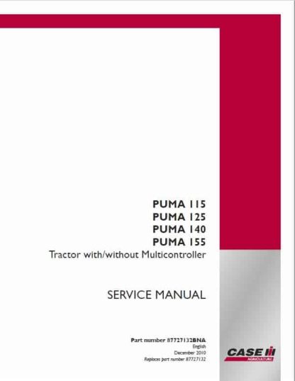 Case Puma 115, 125, 140, 155 Tractor Service Manual