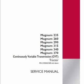 Case IH Magnum 235, 260, 290, 315, 340, 370 Continuously Variable Transmission (CVT) Tractor Service Manual