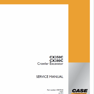 Case CX350C, CX380C Crawler Excavator Service Manual