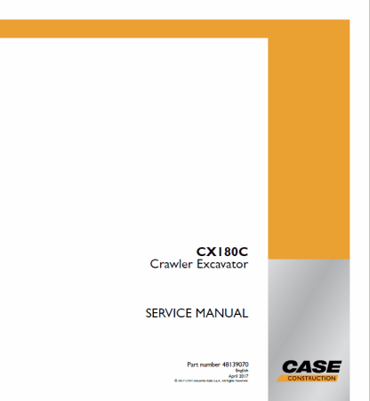 Case CX180C Crawler Excavator Service Repair Manual