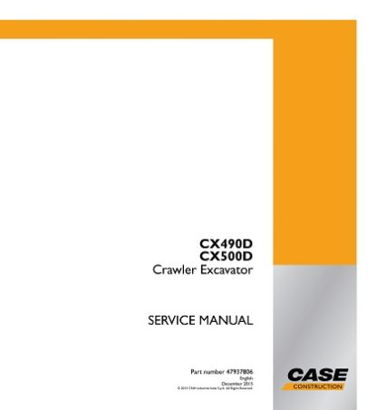 Case CX490D, CX500D Crawler Excavator Service Manual