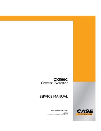 Case CX500C Crawler Excavator Service Manual