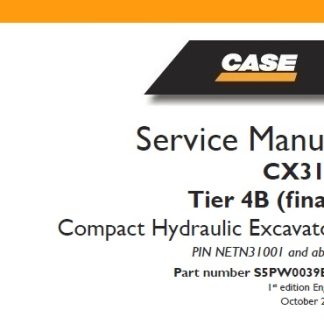 Case CX31B Tier 4B (final) Compact Excavator Service Manual