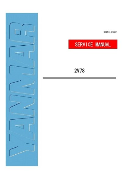 Yanmar 2V78 Industrial Diesel Engine Service Manual