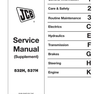 JCB Loadalls 532H, 537H Telescopic Handler Service Manual