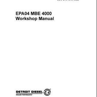 Detroit Diesel MBE4000 EPA04 Engine Service Repair Manual