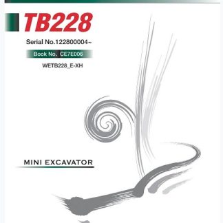 Takeuchi TB228 Mini Excavator Workshop Manual