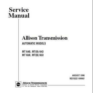 Allison Transmission MT 640, 643, 650, 653 Service Manual