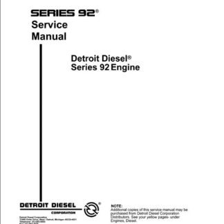 Detroit Diesel Engine V92 Service Repair Manual