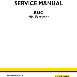 New Holland E18C Mini Excavator Workshop Manual