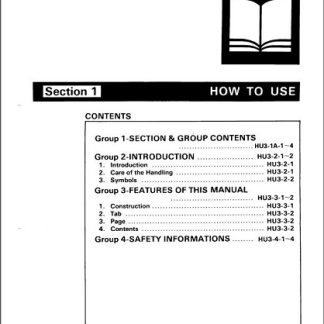 Hitachi EX100, EX100M Excavator Workshop Manual