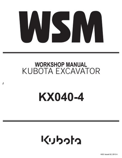 Kubota KX040-4 Excavator Service Manual