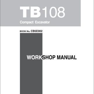 Takeuchi Tb108 Compact Excavator Workshop Manual