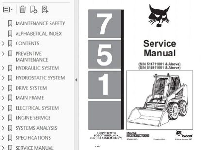 Bobcat 751 Skid Steer Loader Service Manual