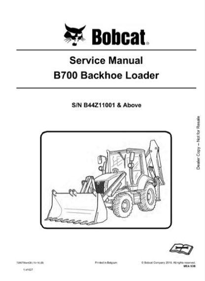 Bobcat B700 Loader Backhoe Service Manual