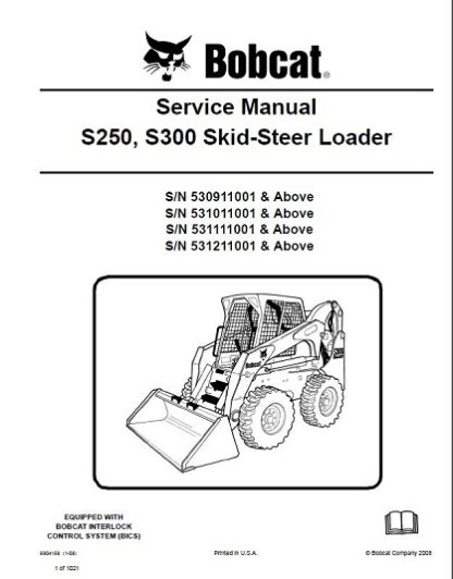 Bobcat S250, S300 Skid Steer Loader Service Manual