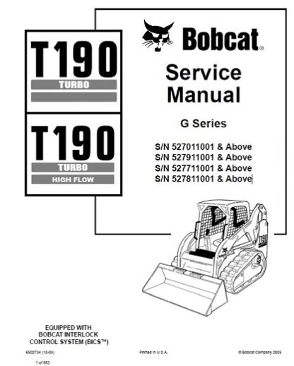 Bobcat T190 Turbo Service Repair Manual